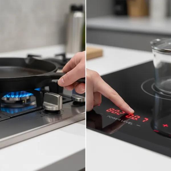 Comparing the control and performance of gas and induction cooktops